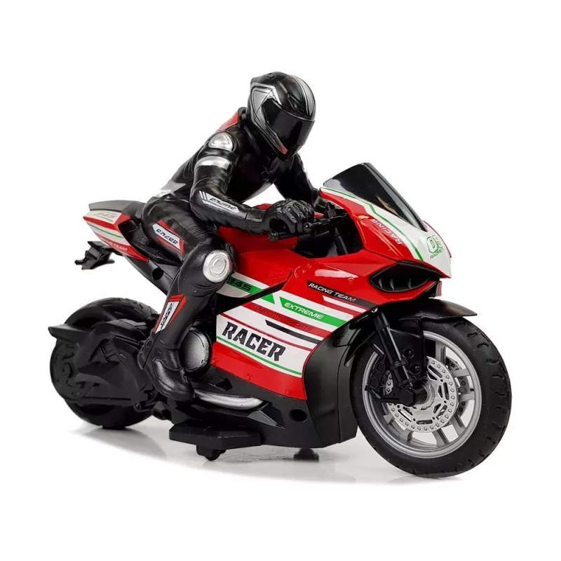 LEAN TOYS Sports Motorcycle 2.4G Remote Controlled Racer Range 35m Red