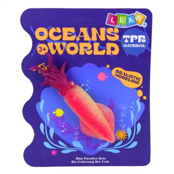 LEAN TOYS Gumowa figurka kałamarnicy rozciągliwa realistyczne zwierzę morskie 14 cm