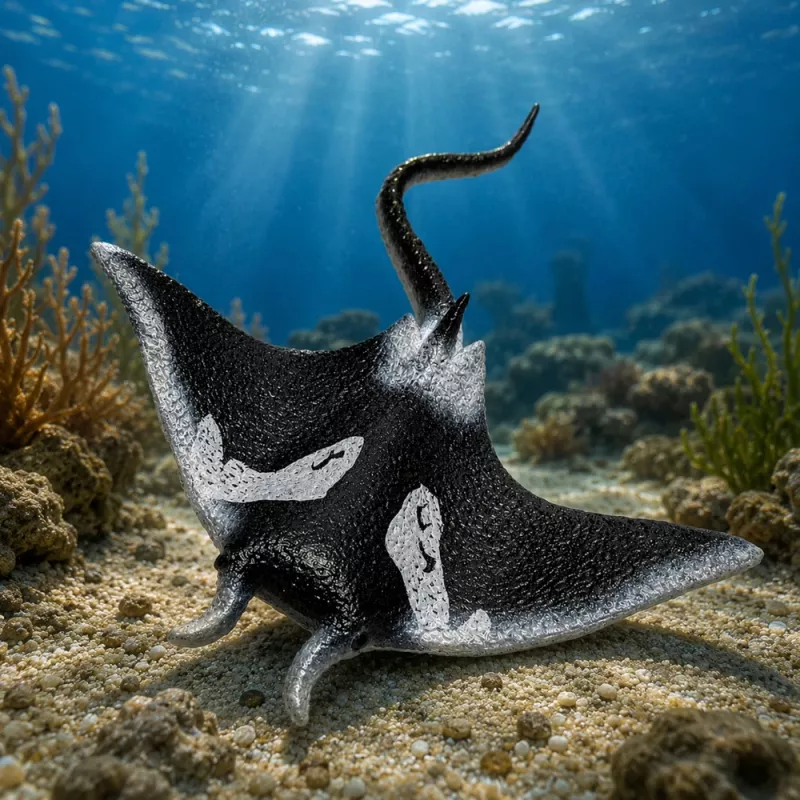 LEAN TOYS Płaszczka Gumowa Figurka Rozciągliwa Realistyczna Ryba Oceaniczna 13cm