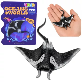 LEAN TOYS Płaszczka Gumowa Figurka Rozciągliwa Realistyczna Ryba Oceaniczna 13cm