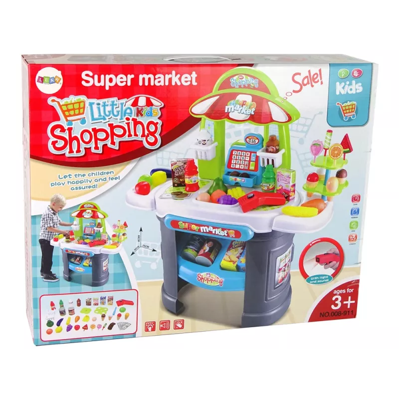 LEAN TOYS Zestaw Supermarket z Skanerem Zakupów dla Dzieci