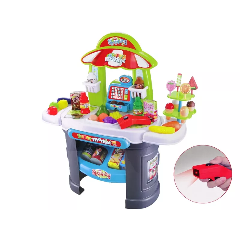 LEAN TOYS Zestaw Supermarket z Skanerem Zakupów dla Dzieci