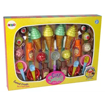 LEAN TOYS Zestaw Słodkości Lody Babeczki Sosy Łyżeczki