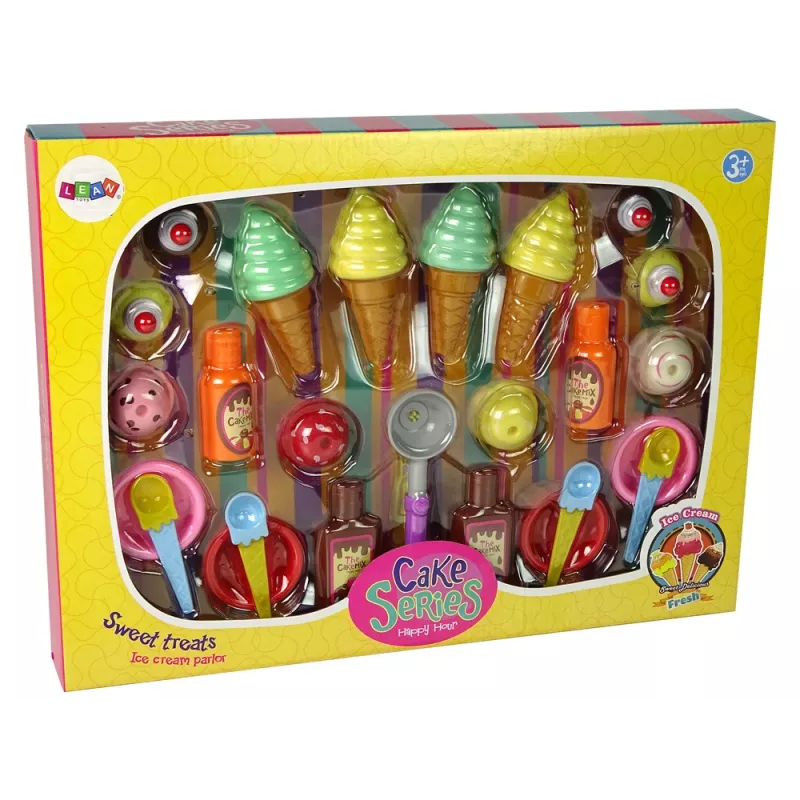 LEAN TOYS Zestaw Słodkości Lody Babeczki Sosy Łyżeczki