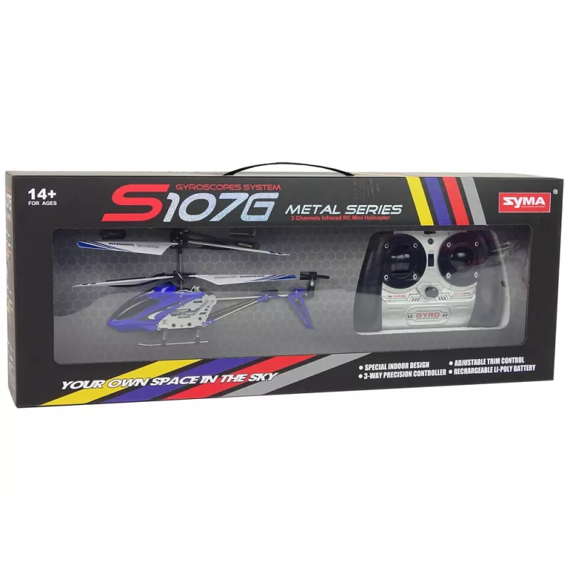 LEAN TOYS SYMA S107G RC Śmigłowiec z Pilotem i Akumulatorem - Niebieski