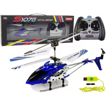 LEAN TOYS SYMA S107G RC Śmigłowiec z Pilotem i Akumulatorem - Niebieski