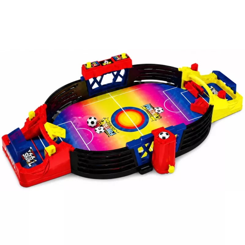 LEAN TOYS Stołowy piłkarzyki dla 2 graczy – kompaktowy stół z 18 zawodnikami, stalowymi drążkami i tablicą wyników