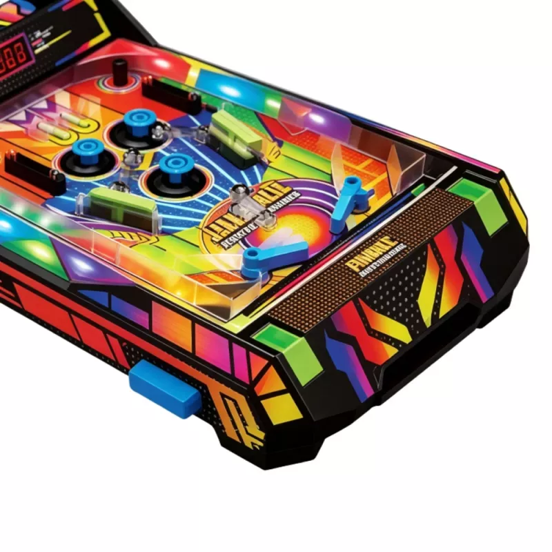 LEAN TOYS Automat do Pinballa na Stół - Elektroniczna Gra Pinball z Licznikiem Punktów LED, Dźwiękami i Migającymi Światłami - Wielokolorowa, dla 1 Gracza, Wiek 6+