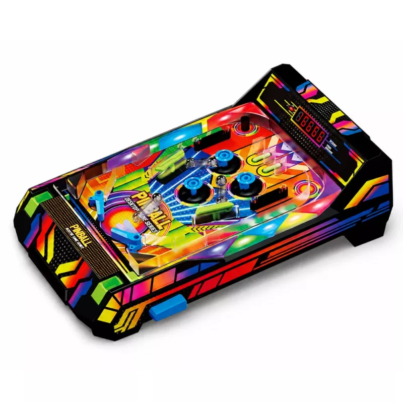 LEAN TOYS Automat do Pinballa na Stół - Elektroniczna Gra Pinball z Licznikiem Punktów LED, Dźwiękami i Migającymi Światłami - Wielokolorowa, dla 1 Gracza, Wiek 6+