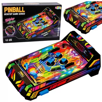 LEAN TOYS Automat do Pinballa na Stół - Elektroniczna Gra Pinball z Licznikiem Punktów LED, Dźwiękami i Migającymi Światłami - Wielokolorowa, dla 1 Gracza, Wiek 6+