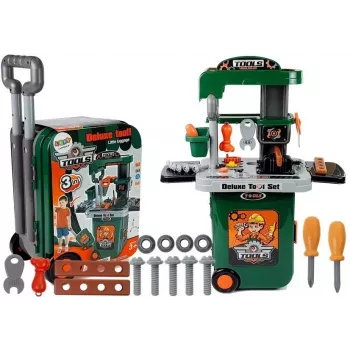 LEAN TOYS Zestaw Narzędzi w Walizce na Kółkach Warsztat Piła Śrubokręt