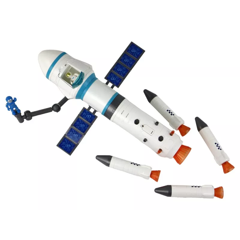 LEAN TOYS Zabawka Misja Kosmiczna Rakieta Astronauci Wyrzutnia 15 Elementów