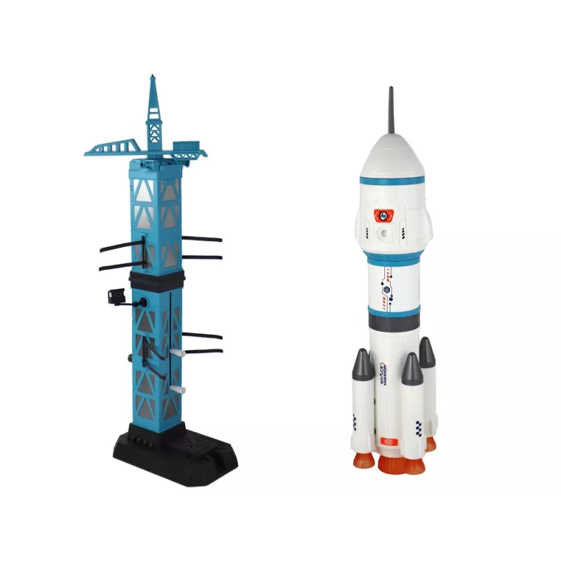 LEAN TOYS Zabawka Misja Kosmiczna Rakieta Astronauci Wyrzutnia 15 Elementów
