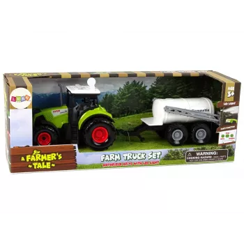 LEAN TOYS Ciągnik dla Dzieci z Przyczepą Farm Car