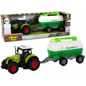 LEAN TOYS Ciągnik dla Dzieci z Przyczepą i Cysterną