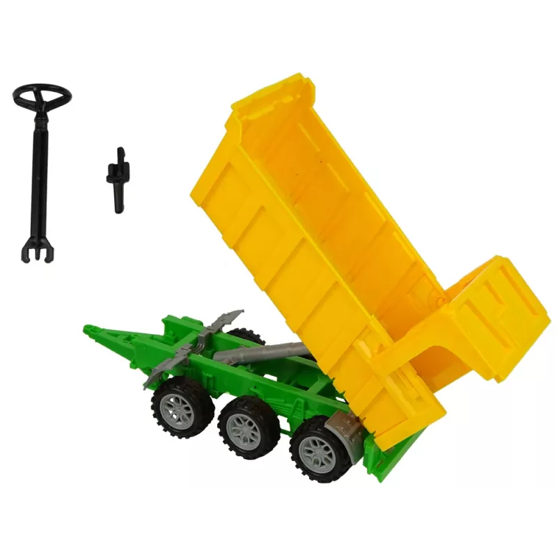 LEAN TOYS Ciągnik Czerwona Wywrotka Żółty Ciągnik 50 cm
