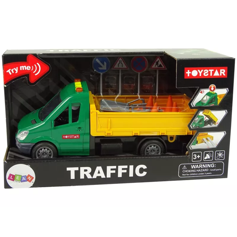 LEAN TOYS Samochód Wywrotka z Napędem Ciernym i Dźwiękiem