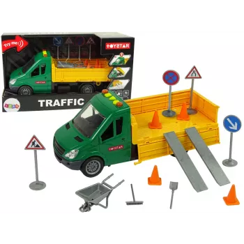 LEAN TOYS Samochód Wywrotka z Napędem Ciernym i Dźwiękiem
