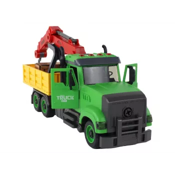 LEAN TOYS Pojazd Wywrotka z Dźwigiem do Skręcania i Odkręcania DIY