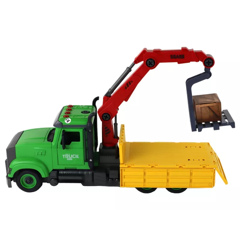 LEAN TOYS Pojazd Wywrotka z Dźwigiem do Skręcania i Odkręcania DIY