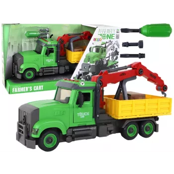 LEAN TOYS Pojazd Wywrotka z Dźwigiem do Skręcania i Odkręcania DIY