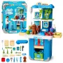 LEAN TOYS Walizka Weterynarza Zestaw do Pielęgnacji Psa Brązowy Zestaw do Zabawy z 12 Akcesoriami