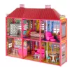 LEAN TOYS Villa duży domek dla lalek 6 pokoi meble akcesoria 128 szt.