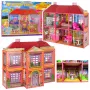 LEAN TOYS Villa duży domek dla lalek 6 pokoi meble akcesoria 128 szt.