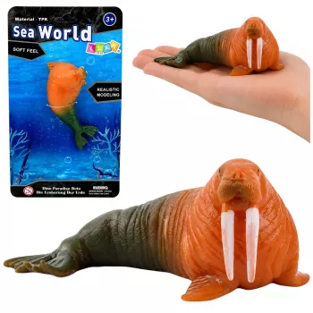 LEAN TOYS Figurka Morsa Gumowa Rozciągliwa Realistyczny Ssak Morski 13 cm