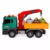 LEAN TOYS śmieciarka z dźwigiem, pojemnikami, napędem ciernym, światłem i dźwiękiem