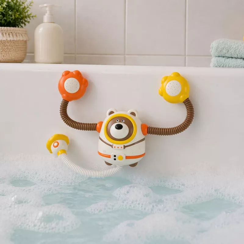 LEAN TOYS Zabawka do kąpieli Miś Astronauta z cyrkulacją wody i przyssawkami
