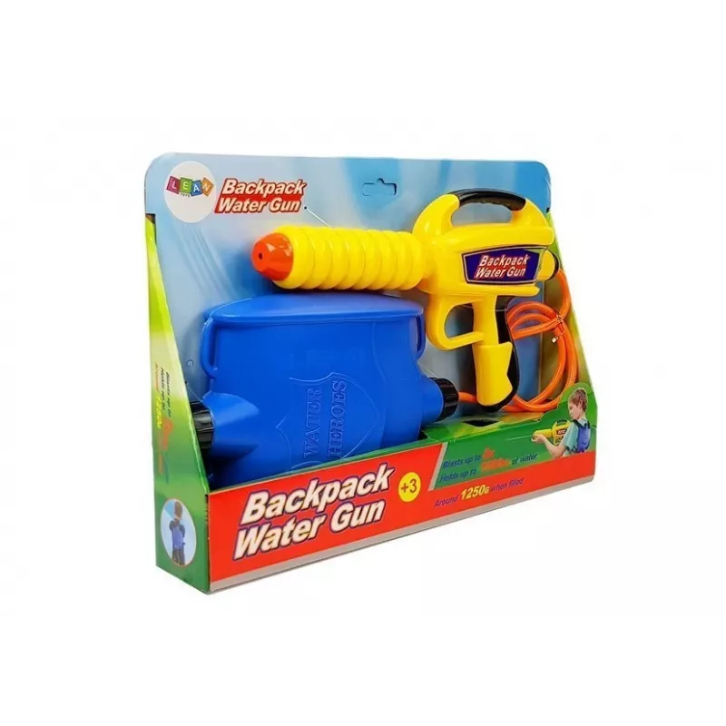 Pistolet na wodę LEAN TOYS z zbiornikiem 1080 ml Żółto-Niebieski