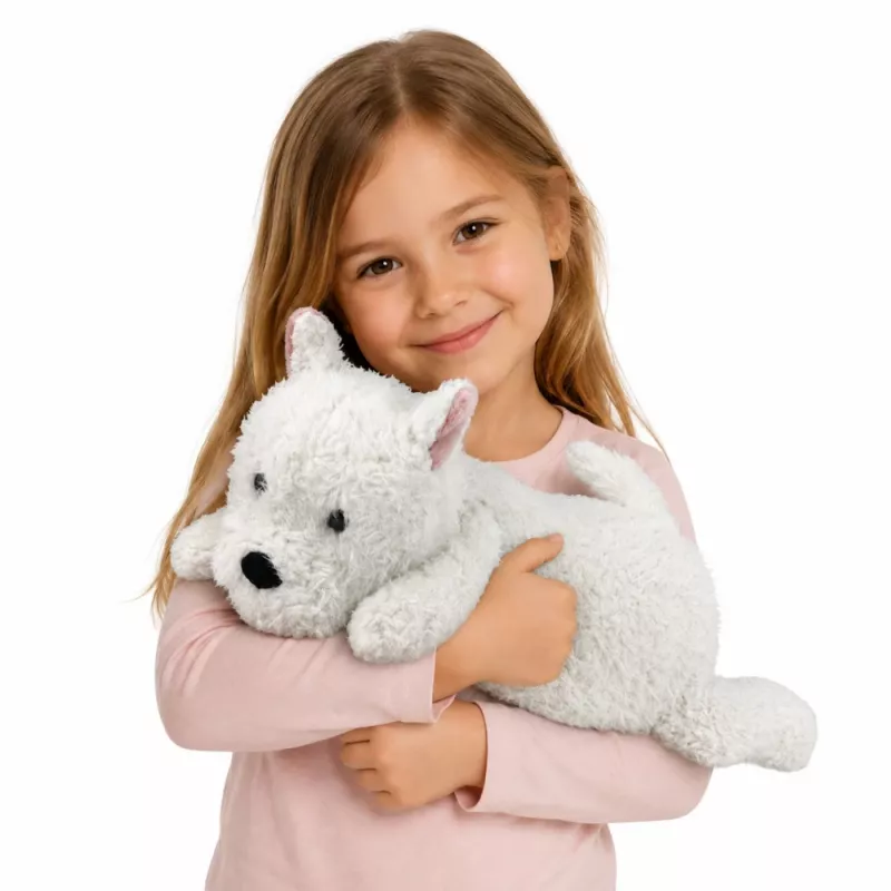 LEAN TOYS West Highland White Terrier Pluszowy Pies Przytulanka, Biały, 40 cm