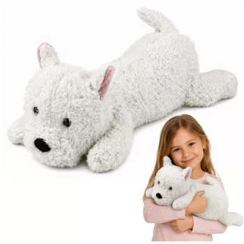 LEAN TOYS West Highland White Terrier Pluszowy Pies Przytulanka, Biały, 40 cm