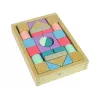 LEAN TOYS Klocki Drewniane Pastelowe Kolory 28 Elementów Zamek