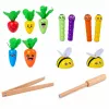 LEAN TOYS Drewniana gra magnetyczna Marchewki i Dżdżownice