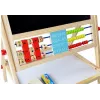 LEAN TOYS Drewniana Tablica Kredowa z Liczydłem, Zegarem, Cyframi i Magnesem