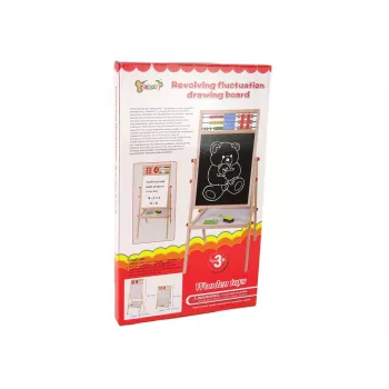 LEAN TOYS Drewniana Tablica Edukacyjna 2w1 Magnetyczno-Kredowa z Akcesoriami Tabliczka Mnożenia Alfabet