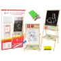 LEAN TOYS Drewniana Tablica Edukacyjna 2w1 Magnetyczno-Kredowa z Akcesoriami Tabliczka Mnożenia Alfabet