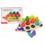 LEAN TOYS Drewniany Edukacyjny Jeżyk z 10 Kolorowymi Kołeczkami