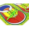 LEAN TOYS Drewniana zabawka edukacyjna do nauki wiązania sznurowadeł