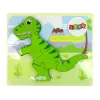 LEAN TOYS Wooden Isanosaurus Green Dinosaur Puzzle