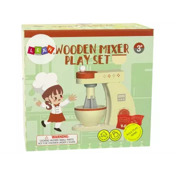 LEAN TOYS Drewniane Akcesoria do Miksera Kuchennego Robot dla Dzieci