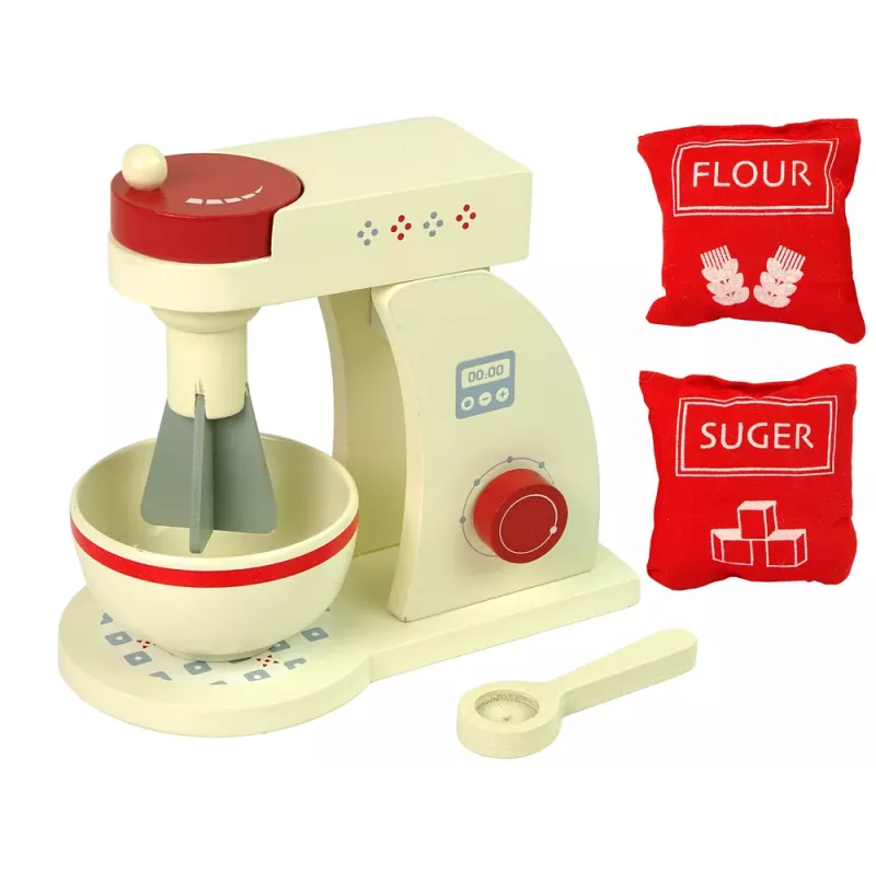 LEAN TOYS Drewniane Akcesoria do Miksera Kuchennego Robot dla Dzieci