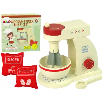 LEAN TOYS Drewniane Akcesoria do Miksera Kuchennego Robot dla Dzieci