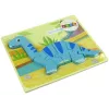 LEAN TOYS Drewniana Układanka Dinozaur Brachiozaur Niebieski