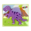 LEAN TOYS Wooden Puzzle Dinosaur Corythosaurus Pink Spinosaurus Purple