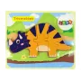 LEAN TOYS Drewniana Układanka Dinozaury Triceratops Ankylozaur Pomarańczowy