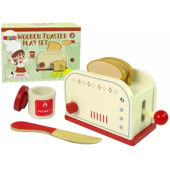 LEAN TOYS Drewniane akcesoria do tostera Śniadanie Kuchnia Dla dzieci