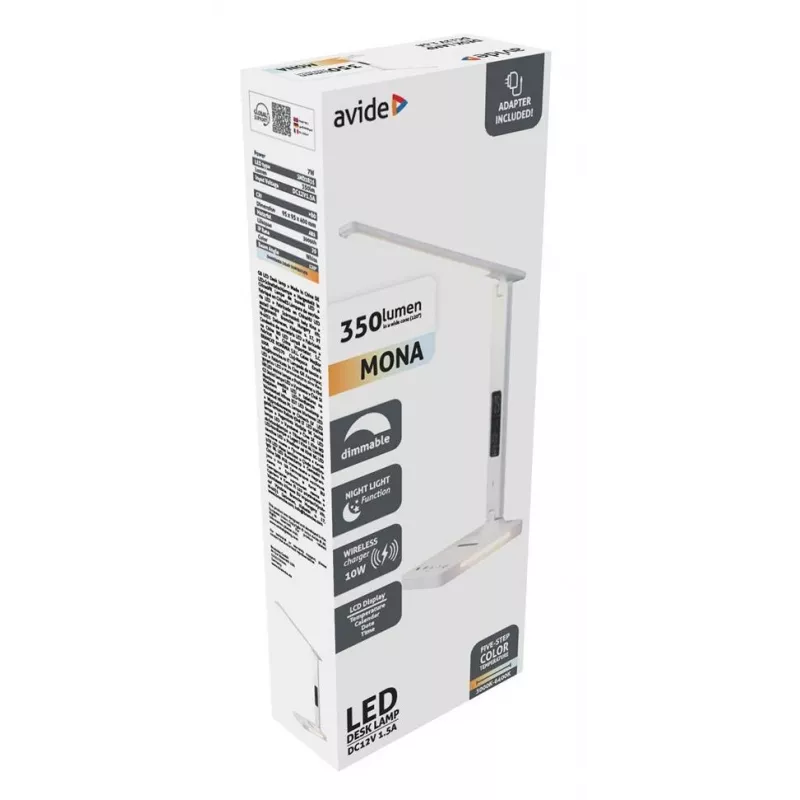 Avide LED Lampa Biurkowa z Ładowarką do Telefonu 7W 350lm